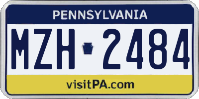 PA license plate MZH2484