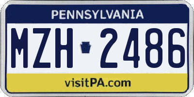 PA license plate MZH2486