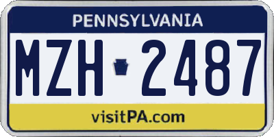 PA license plate MZH2487