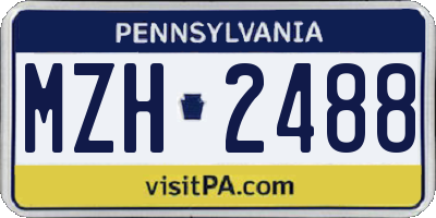 PA license plate MZH2488