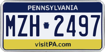 PA license plate MZH2497