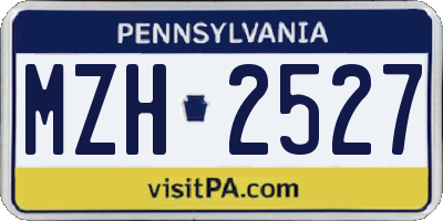 PA license plate MZH2527
