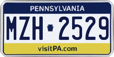 PA license plate MZH2529