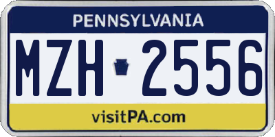 PA license plate MZH2556