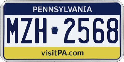 PA license plate MZH2568