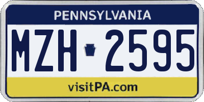 PA license plate MZH2595