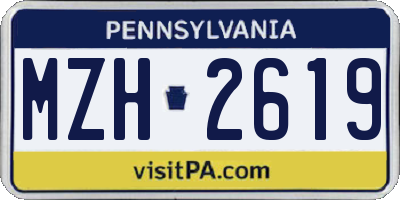 PA license plate MZH2619