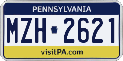PA license plate MZH2621