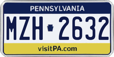PA license plate MZH2632