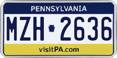 PA license plate MZH2636