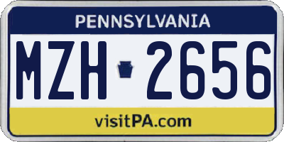 PA license plate MZH2656