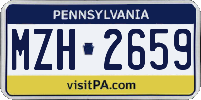 PA license plate MZH2659