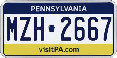 PA license plate MZH2667