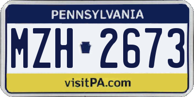 PA license plate MZH2673