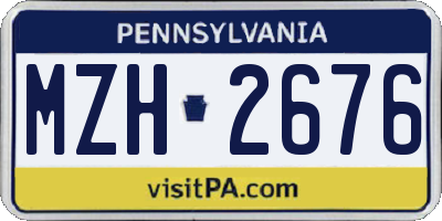 PA license plate MZH2676