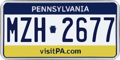 PA license plate MZH2677
