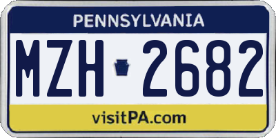 PA license plate MZH2682