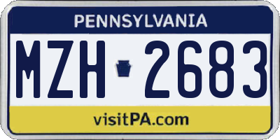 PA license plate MZH2683