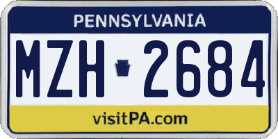 PA license plate MZH2684