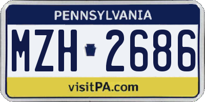 PA license plate MZH2686