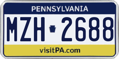 PA license plate MZH2688