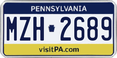 PA license plate MZH2689