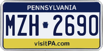 PA license plate MZH2690