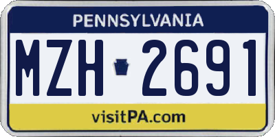 PA license plate MZH2691