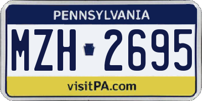 PA license plate MZH2695