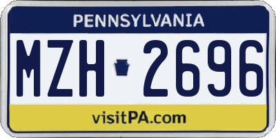 PA license plate MZH2696