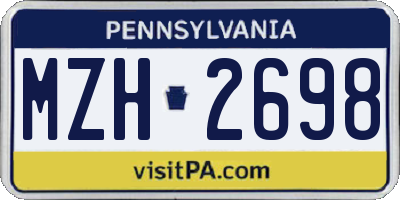 PA license plate MZH2698