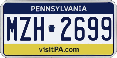 PA license plate MZH2699