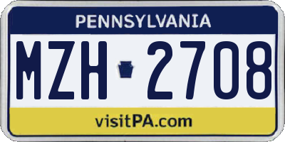PA license plate MZH2708