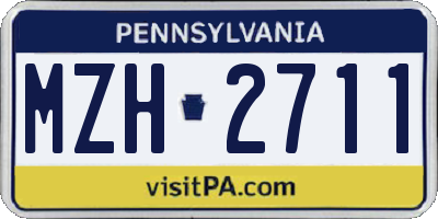 PA license plate MZH2711