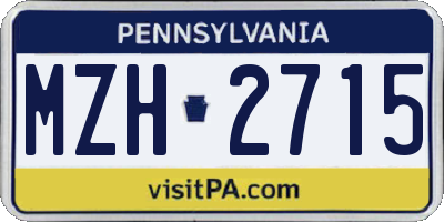 PA license plate MZH2715