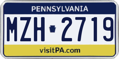 PA license plate MZH2719