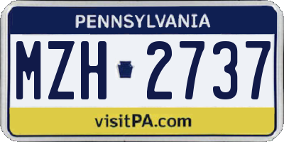 PA license plate MZH2737