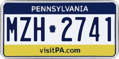 PA license plate MZH2741