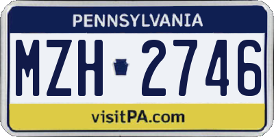 PA license plate MZH2746