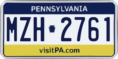 PA license plate MZH2761