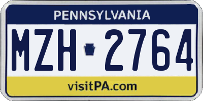 PA license plate MZH2764