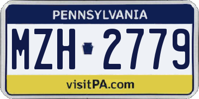 PA license plate MZH2779
