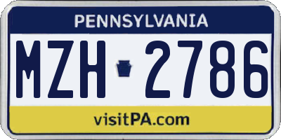 PA license plate MZH2786