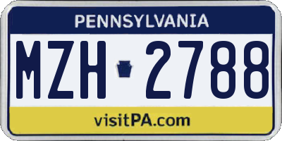 PA license plate MZH2788