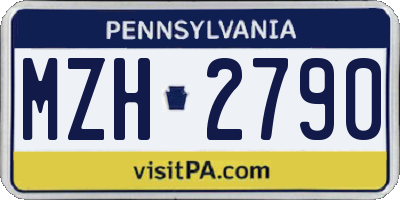 PA license plate MZH2790