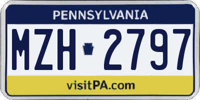 PA license plate MZH2797