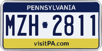PA license plate MZH2811