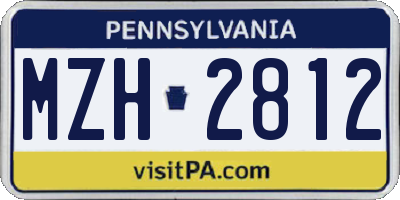 PA license plate MZH2812