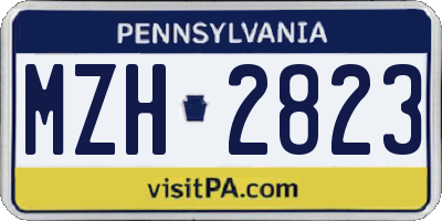 PA license plate MZH2823
