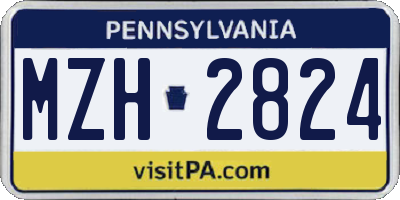 PA license plate MZH2824